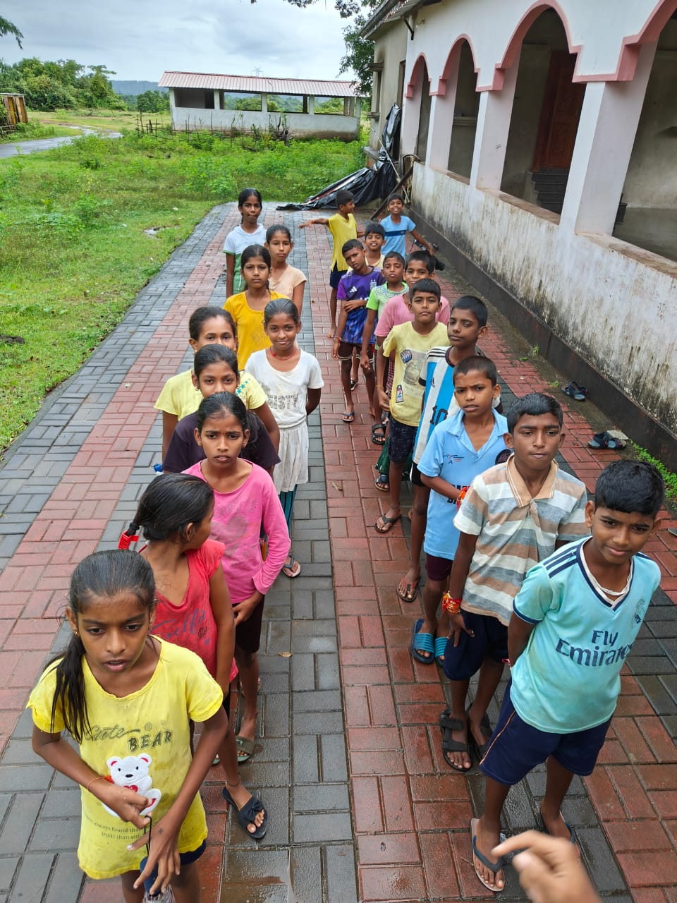 Students on the forest trail